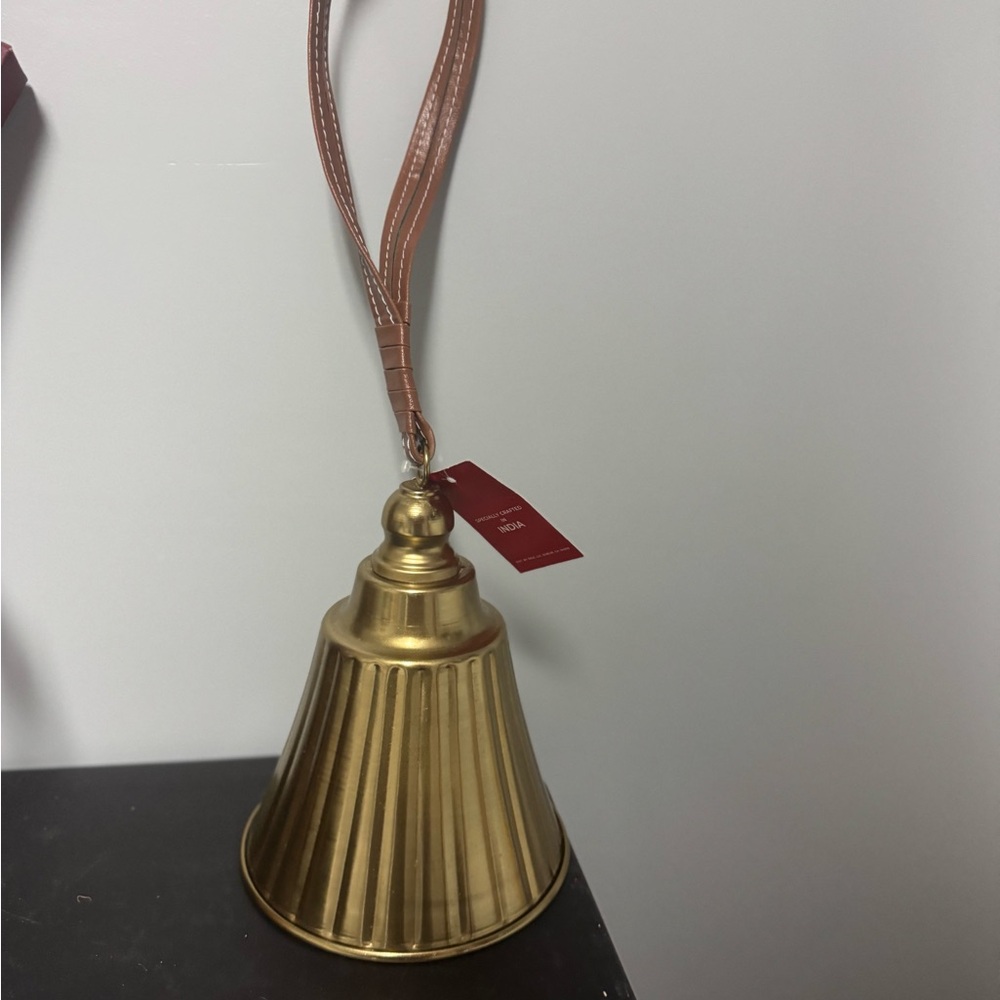 Gold Bell with Brown Strap *please read